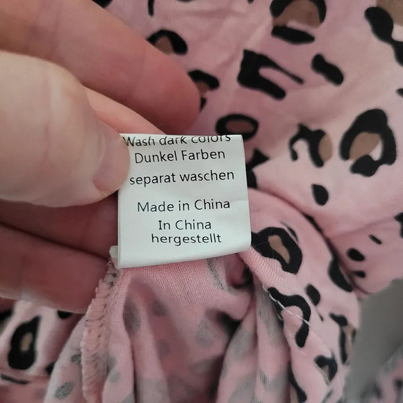 Joyaria Cat Pajama Set Women's Size Medium Pink Leopard PJs Sleepwear Pants Top - Picture 12 of 12